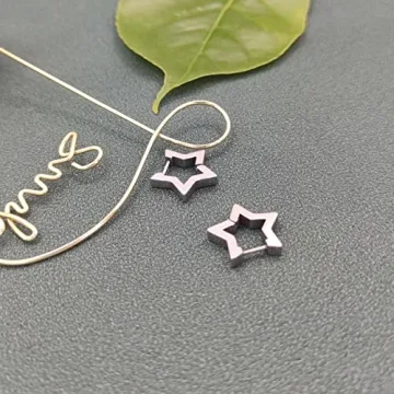 Stylish Star Earrings Silver Cute Hoop Hoops for Women