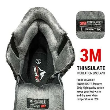 NORTIV 8 Men's Insulated Waterproof Winter Snow Boots Warm Outdoor Boots for Cold Weather