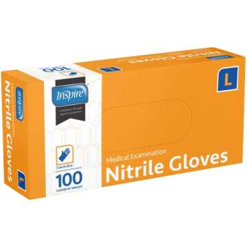 Inspire Nitrile Gloves Medical Examination Durable Latex-Free