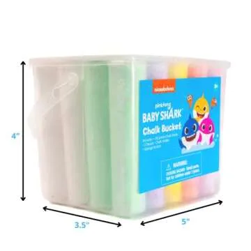 Baby Shark Outdoor Sidewalk Chalk Set for Kids Art Fun