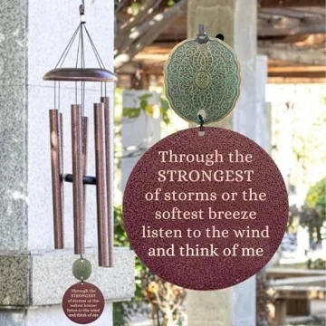 Personalized Wind Chime Memorial Gift - Sympathy Gifts in Copper & Black/Silver
