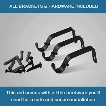 H.VERSAILTEX Window Curtain Rods for Windows 66 to 120 Inches Adjustable Decorative 3/4 Inch Diameter Standard Single Window Curtain Rod Set with Sparkling Mosaic Finials, Black