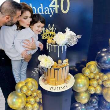 Metallic Gold & Black Balloons - 50PCS for Parties