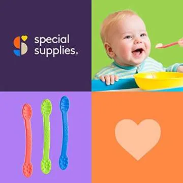 Special Supplies Duo Spoon Oral Motor Therapy Tools, 3 Pack, Textured Stimulation and Sensory Input Treatment for Babies, Toddlers or Kids, BPA Free Silicone with Flexible, Easy Handle