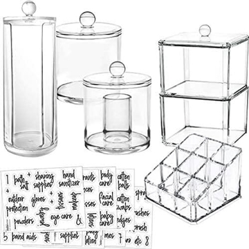 Talented Kitchen 6-Pack Makeup Organizer Premium Quality Acrylic Plastic Containers. Bathroom Beauty...
