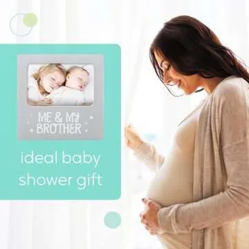 tiny ideas Me and My Brother Picture Frame, Gift Ideas For Siblings, Photo Picture Frame, Sibling Keepsake, Ideal Big Brother Gift, Shower Gift and Gender Neutral Nursery Decor, Gray