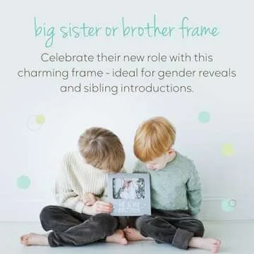tiny ideas Me and My Brother Picture Frame, Gift Ideas For Siblings, Photo Picture Frame, Sibling Keepsake, Ideal Big Brother Gift, Shower Gift and Gender Neutral Nursery Decor, Gray