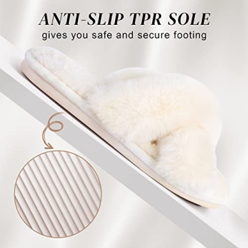 Parlovable Women's Fuzzy Slippers Soft Warm Home Shoes