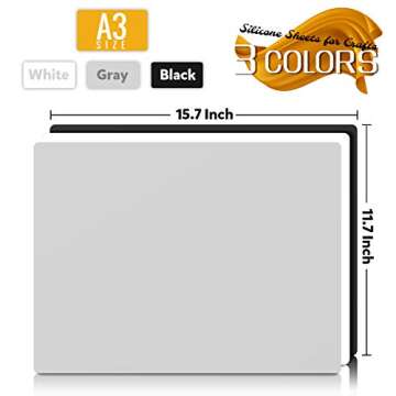 LEOBRO 3 Pack 15.7"x 11.7" Silicone Mats for Crafts, Silicone Mat, Nonstick Silicone Sheet for Resin...