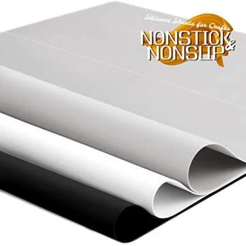 LEOBRO 3 Pack 15.7"x 11.7" Silicone Mats for Crafts, Silicone Mat, Nonstick Silicone Sheet for Resin Molds, Silicone Craft Mat for Epoxy Resin Clay Paint Tumbler Making, Black White Silicone Mat