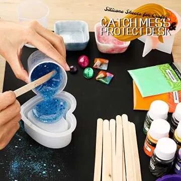 LEOBRO 3 Pack 15.7"x 11.7" Silicone Mats for Crafts, Silicone Mat, Nonstick Silicone Sheet for Resin Molds, Silicone Craft Mat for Epoxy Resin Clay Paint Tumbler Making, Black White Silicone Mat