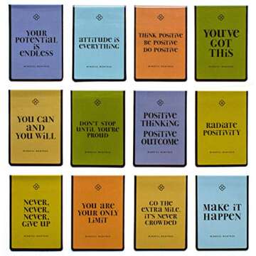 Magnetic Bookmarks -Optimistic Positive Quote Bookmarks Gifts- Set of 12 Inspirational Bookmarks for All Ages, Men, Women, Teens Girls Students. Perfect Gifts for Friends & Coworkers