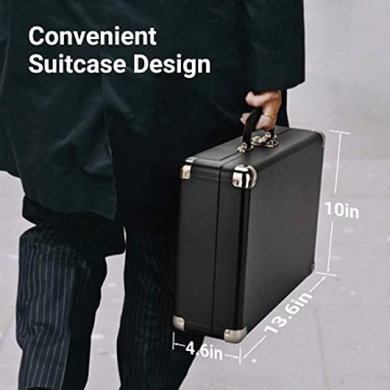 ByronStatics Portable Vintage Turntable Record Player