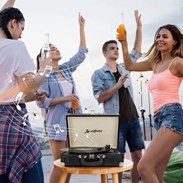 ByronStatics Portable Vintage Turntable Record Player