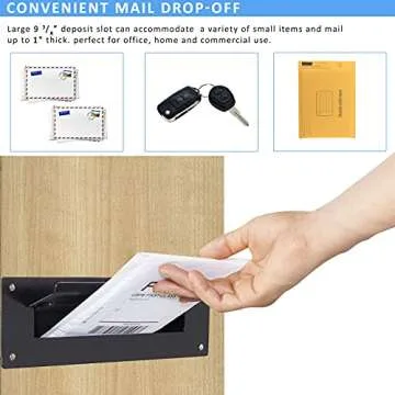 Durabox Through The Wall Mail Slot, Two Piece Deposit Chute Drop for Documents, Mail, Checks, Payments - Adjustable Mail Chute with Pre Drilled Mounting Holes, Screws D100 (Black)