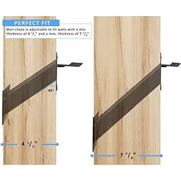 Durabox Through The Wall Mail Slot, Two Piece Deposit Chute Drop for Documents, Mail, Checks, Payments - Adjustable Mail Chute with Pre Drilled Mounting Holes, Screws D100 (Black)