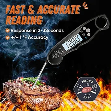 Digital Meat Thermometer - Instant Waterproof Read