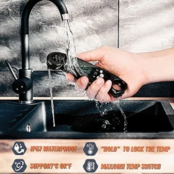 Digital Meat Thermometer - Instant Waterproof Read