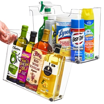 Sorbus Roll Out Bottle Organization Bins - Versatile Storage with Wheels for Every Room