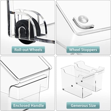 Sorbus Roll Out Storage Bins - Stylish Organizer with Wheels