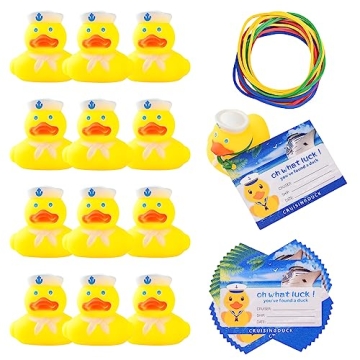 36 Pack Duck Tag Cruise Kits Includes 12pcs Rubber Sailing Ducks, 12pcs Ducks Tags and 12pcs Rubber ...