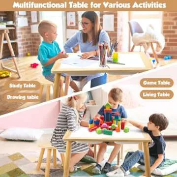wingyz Sensory Table and Chair Set, 3 in 1 Kids Table for Play Study Art Dining Toys Storage, Sensory Tables for Toddler, Activity Table with Storage Bins, Children's Table Gifts for Boys and Girls