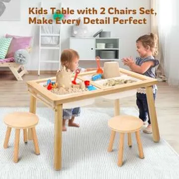 wingyz Sensory Table and Chair Set, 3 in 1 Kids Table for Play Study Art Dining Toys Storage, Sensory Tables for Toddler, Activity Table with Storage Bins, Children's Table Gifts for Boys and Girls