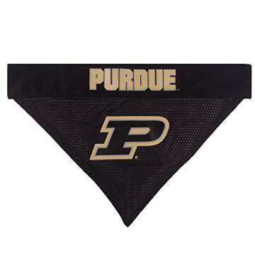 Pets First Collegiate Pet Accessories, Reversible Bandana, Purdue Boilermakers, Small/Medium