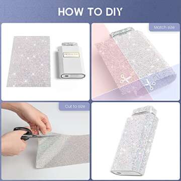 Lady Handheld Fan, Rechargeable Small Personal Fan with 3 Speeds Setting, Powerful Quiet Pull-out Portable Fan, Mini Cooling Desk Electric Fan Safe for Girls Woman Office School- White Rhinestones