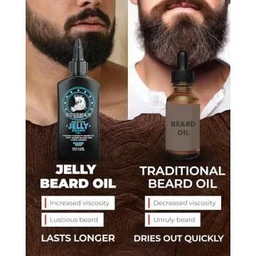 Bossman Jelly Beard Oil for Men (4 oz, Magic Scent) – Softens, Moisturizes & Conditions with Natural Ingredients