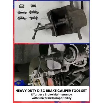 Punmew Brake Caliper Compression Tool 24-Piece Heavy Duty Disc Brake Piston Caliper Compressor Rewin...