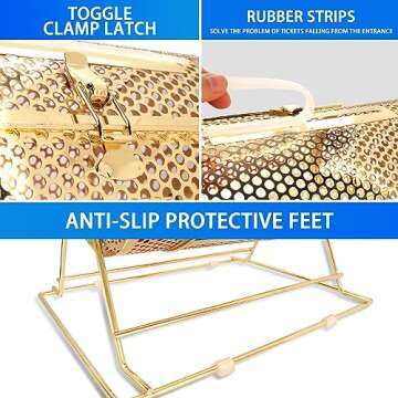 GSE Games & Sports Expert Raffle Drum, Professional Brass Raffle Ticket Spinning Cage, Holds 2,000 Tickets or 80 Ping Pong Raffle Balls (Available in Small, Medium, Large & X-Large)