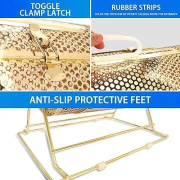 GSE Games & Sports Expert Raffle Drum, Professional Brass Raffle Ticket Spinning Cage, Holds 2,000 Tickets or 80 Ping Pong Raffle Balls (Available in Small, Medium, Large & X-Large)