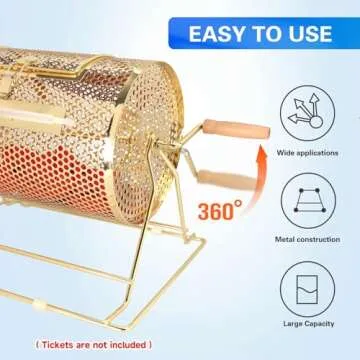 GSE Games & Sports Expert Raffle Drum, Professional Brass Raffle Ticket Spinning Cage, Holds 2,000 Tickets or 80 Ping Pong Raffle Balls (Available in Small, Medium, Large & X-Large)