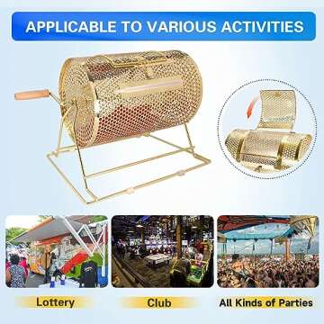 GSE Games & Sports Expert Raffle Drum, Professional Brass Raffle Ticket Spinning Cage, Holds 2,000 Tickets or 80 Ping Pong Raffle Balls (Available in Small, Medium, Large & X-Large)