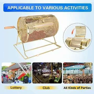 GSE Games & Sports Expert Raffle Drum, Professional Brass Raffle Ticket Spinning Cage, Holds 2,000 Tickets or 80 Ping Pong Raffle Balls (Available in Small, Medium, Large & X-Large)