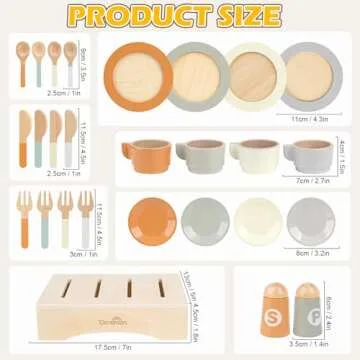Dreamon Wooden Dishware Playset for Toddlers