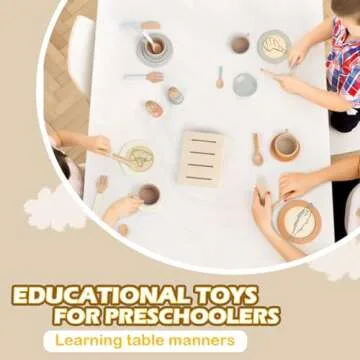 Dreamon Wooden Dishware Playset for Toddlers