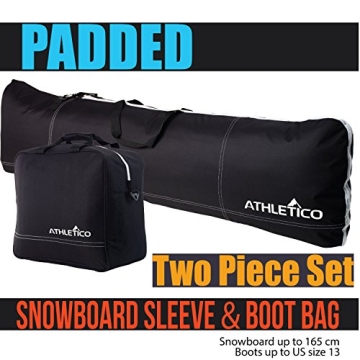 Athletico Padded Snowboard and Boot Bag Combo - Durable & Spacious