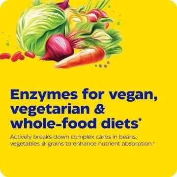 Enzymedica VeggieGest, Digestive Enzymes for Vegan, Vegetarian and Raw Diets, Prevents Gas and Bloating, 90 Count