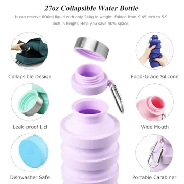 Nefeeko Collapsible Water Bottle Perfect for Travel and Hiking