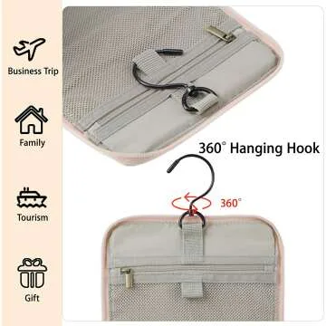 BAGSMART Pink Toiletry Bag for Women - Water-resistant