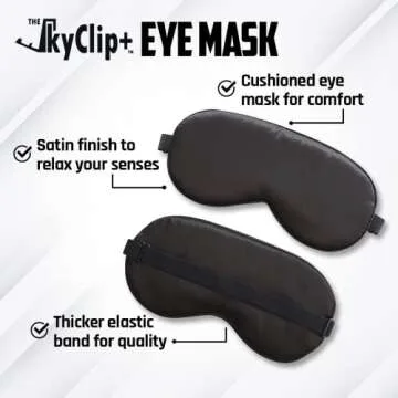 The SkyClip+ Travel Neck Pillow Set – Airplane Travel Kit with Memory Foam Neck Pillow, Eye Mask, Earplugs, Inflight Phone and Tablet Holder Clip - Soft and Breathable Airplane Pillow for Sleeping