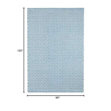 Dash and Albert Miss Muffet Cotton Area Rug - 8' x 10' French Blue Geometric Handwoven Accent Rug - ...