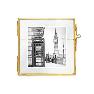 Isaac Jacobs Vintage Style Brass & Glass Frame for Photos