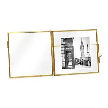 Isaac Jacobs Vintage Style Brass & Glass Frame for Photos
