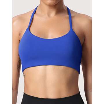 YEOREO Women's Sports Bra Halter Workout Sports Bra Strappy Criss Cross Back Bra Removable Padded Yo...