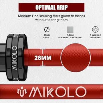 Mikolo 7ft Olympic Barbell - Durable and Reliable Weightlifting Bar