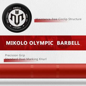 Mikolo 7ft Olympic Barbell - Durable and Reliable Weightlifting Bar