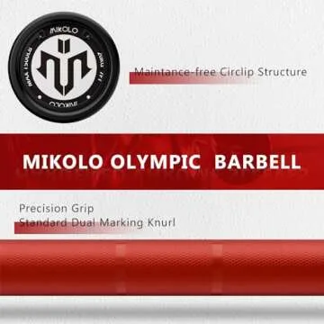 Mikolo 7ft Olympic Barbell - Durable and Reliable Weightlifting Bar